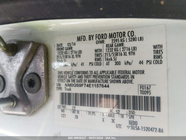 NM0GS9F74E1157644 Ford Transit Connect Xlt