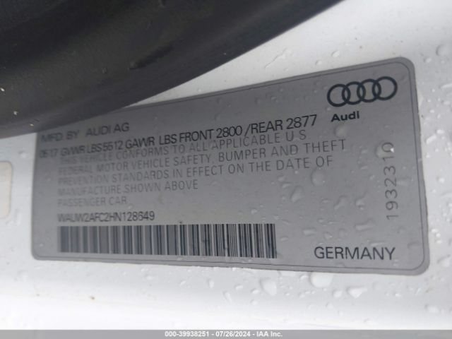WAUW2AFC2HN128649 Audi A7 3.0t Premium Plus