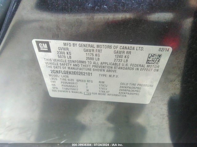 Chevrolet Equinox 2lt 2014 2GNFLGEK8E6262181 Image 9