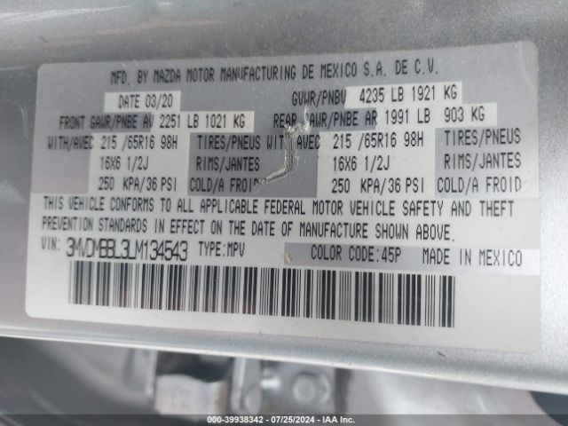 3MVDMBBL3LM134543 Mazda CX-30