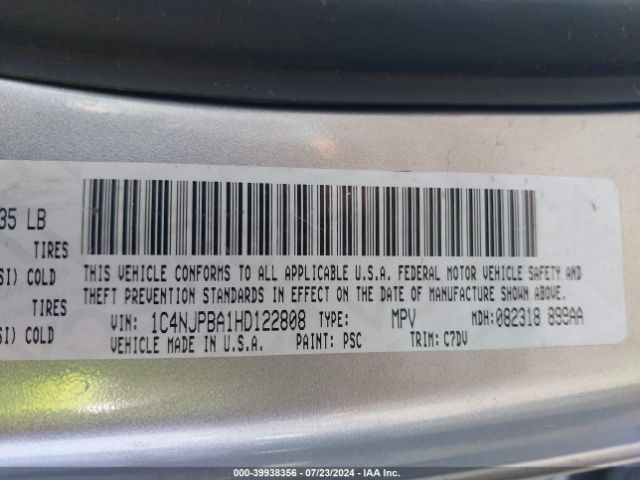 1C4NJPBA1HD122808 Jeep Patriot Sport Fwd