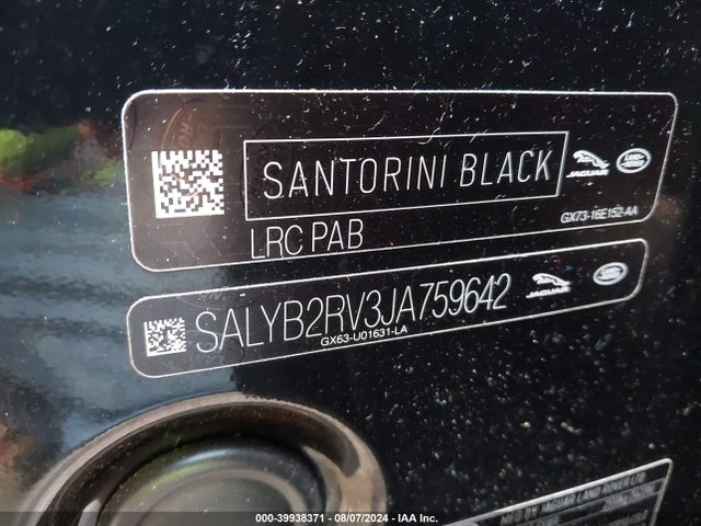 SALYB2RV3JA759642 Land Rover Range Rover Velar P380 S