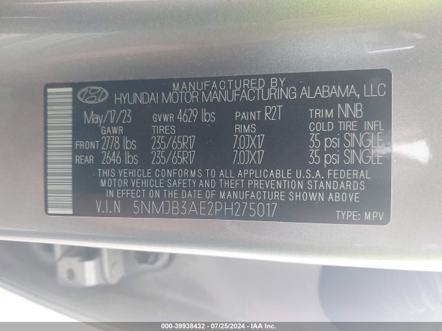 Hyundai TUCSON SEL 2023 5NMJB3AE2PH275017 Image 9
