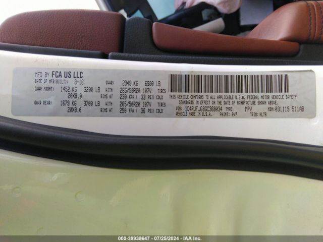 1C4RJFJG8GC368034 Jeep Grand Cherokee Summit