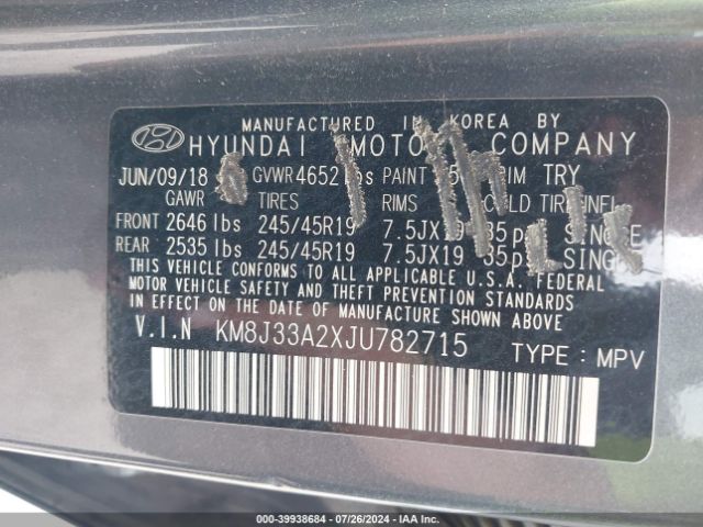 KM8J33A2XJU782715 Hyundai Tucson Value