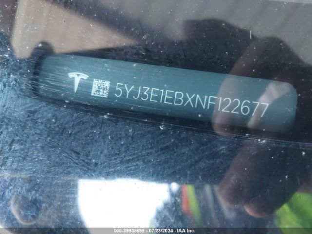 5YJ3E1EBXNF122677 Tesla Model 3 Long Range Dual Motor All-wheel Drive