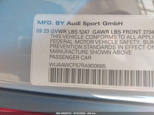 2024 AUDI RS 5 SPORTBACK WUAAWCF57RA900685 Photo 8