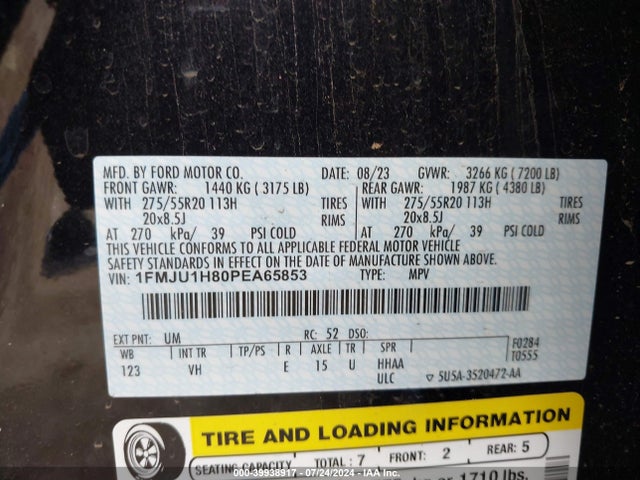 1FMJU1H80PEA65853 Ford Expedition Xlt