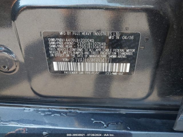 JF1VA1E69H9804171 Subaru Wrx Premium