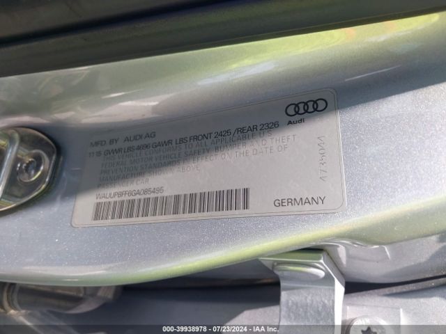 WAUUPBFF6GA085495 Audi A3 E-tron 1.4t Premium
