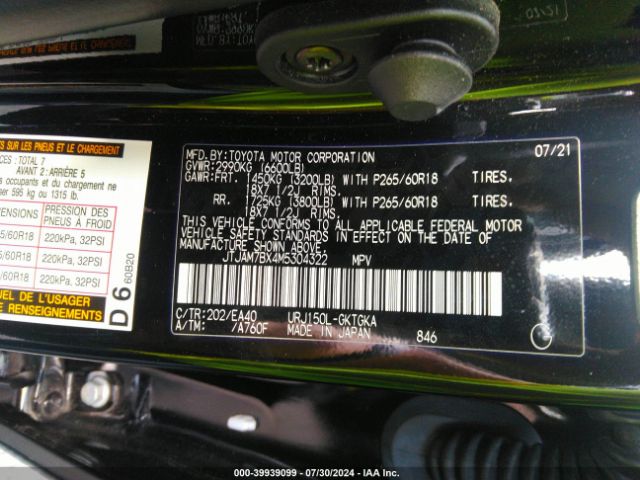 JTJAM7BX4M5304322 Lexus 460 Premium