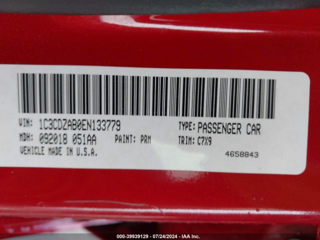 1C3CDZAB0EN133779 Dodge AVENGER SE