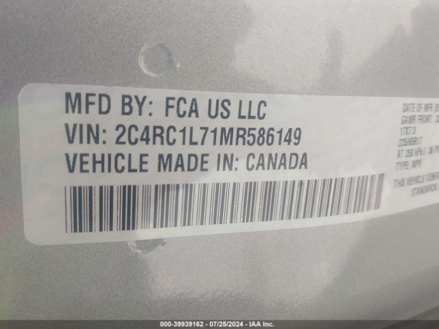 2C4RC1L71MR586149 Chrysler Pacifica Hybrid Touring L