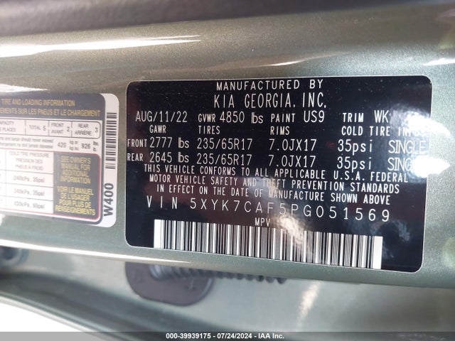 5XYK7CAF5PG051569 KIA Sportage X-pro