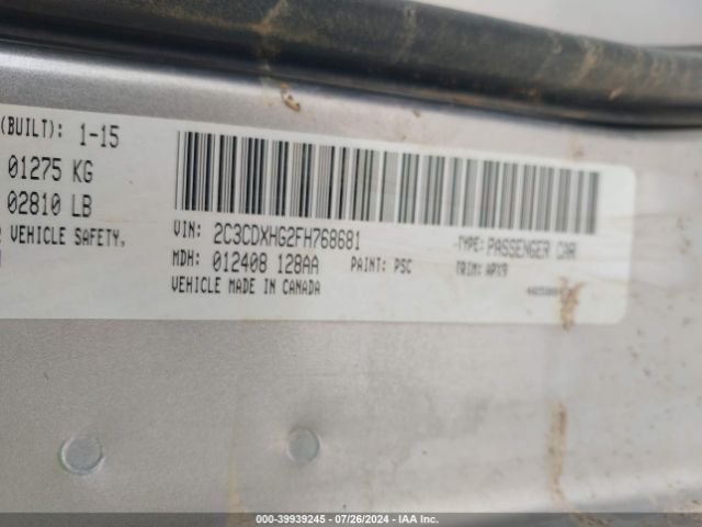 2C3CDXHG2FH768681 Dodge Charger Sxt