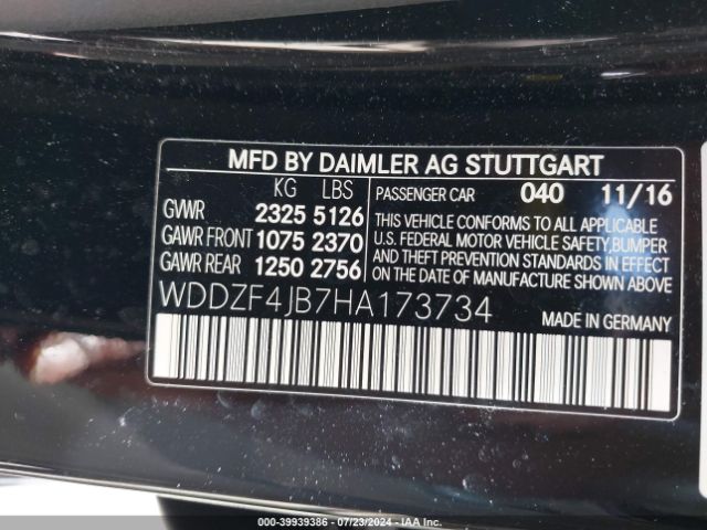 WDDZF4JB7HA173734 Mercedes-Benz E 300