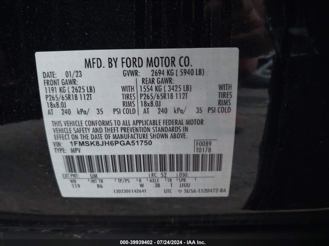 Ford Explorer Timberline 2023 1FMSK8JH6PGA51750 Image 9