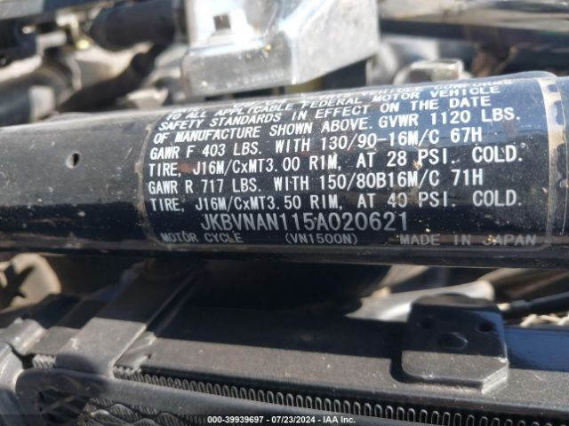 2005 KAWASAKI VN1500 JKBVNAN115A020621 Photo 9