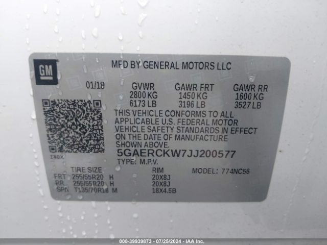 5GAERCKW7JJ200577 Buick Enclave Premium