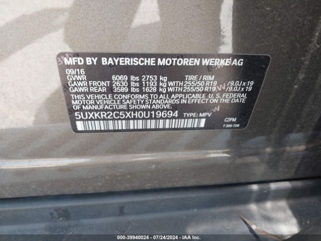 5UXKR2C5XH0U19694 BMW X5 Sdrive35i