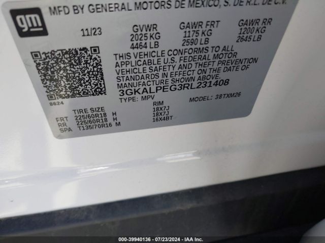 3GKALPEG3RL231408 GMC Terrain Fwd Slt