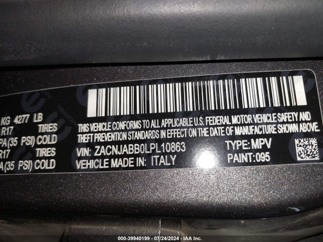 ZACNJABB0LPL10863 Jeep Renegade Latitude Fwd