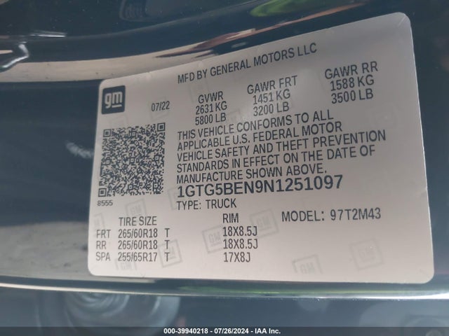 1GTG5BEN9N1251097 GMC Canyon 2wd  Short Box Elevation Standard