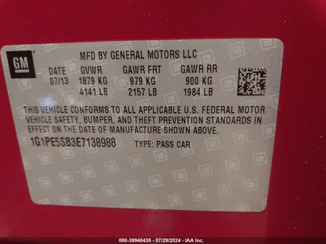 Chevrolet Cruze 2lt Auto 2014 1G1PE5SB3E7138988 Image 9