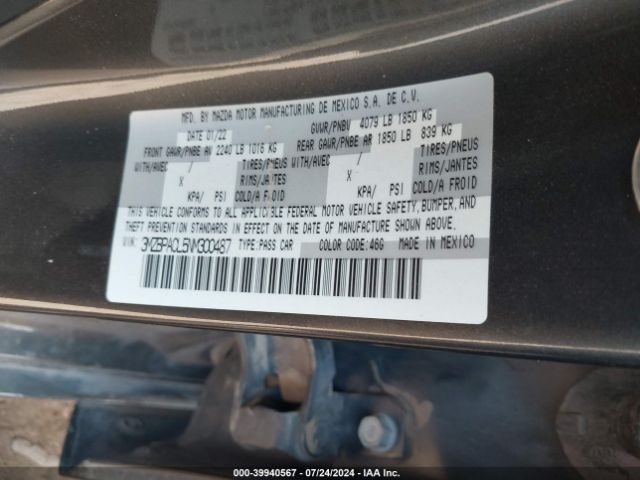3MZBPACL5NM300487 Mazda Mazda3 Preferred