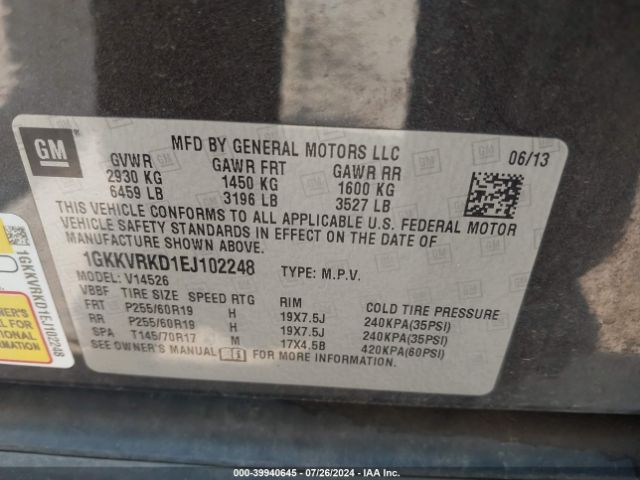 1GKKVRKD1EJ102248 GMC Acadia Slt-1