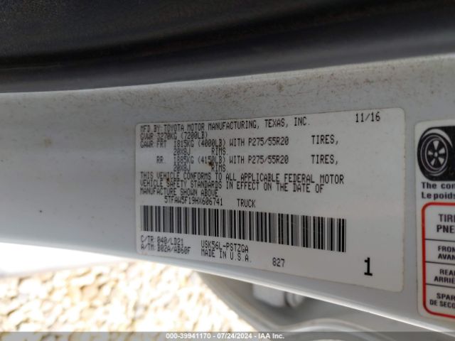5TFAW5F19HX606741 Toyota Tundra 1794 5.7l V8