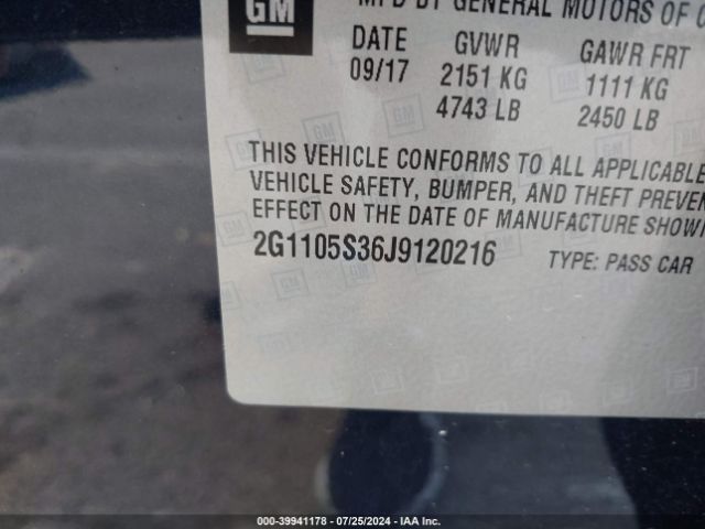 2G1105S36J9120216 Chevrolet IMPALA 1LT
