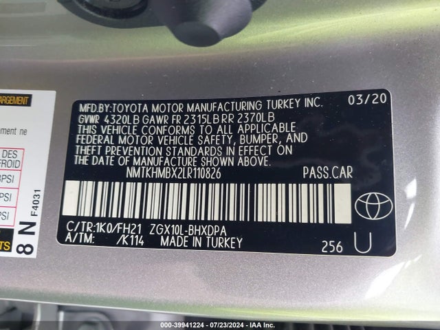 Toyota C-HR LE 2020 NMTKHMBX2LR110826 Image 9