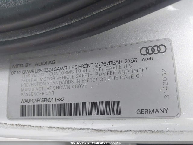 Audi A6 3.0t Premium Plus 2015 WAUFGAFC5FN011582 Image 8
