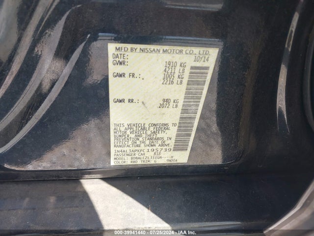 Nissan Altima 2.5 S 2015 1N4AL3APXFC195739 Image 9