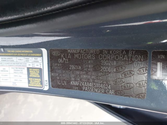 KNAFZ4A84E5104624 KIA FORTE EX
