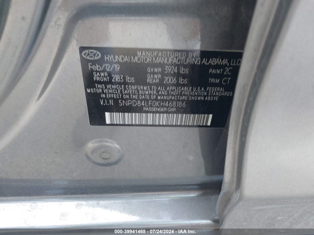 Hyundai ELANTRA SEL 2019 5NPD84LF0KH468186 Image 9