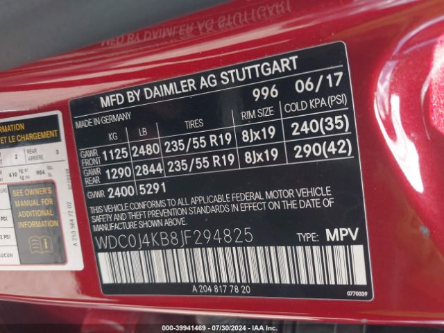 WDC0J4KB8JF294825 Mercedes-Benz Glc 300 Coupe 4matic