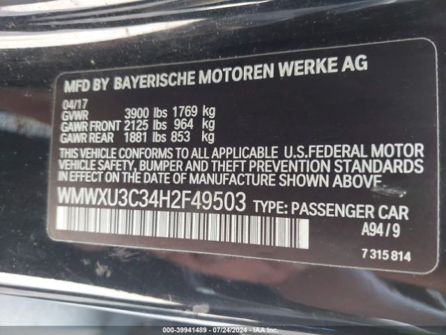 WMWXU3C34H2F49503 Mini Hardtop Cooper S