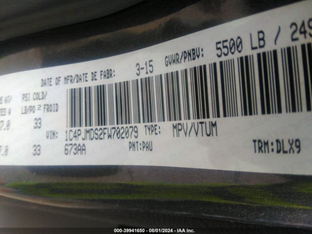1C4PJMDS2FW702079 Jeep Cherokee Limited