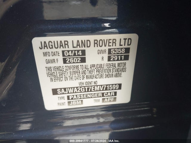 2014 JAGUAR XJ SAJWA2GT7EMV71599 Photo 8
