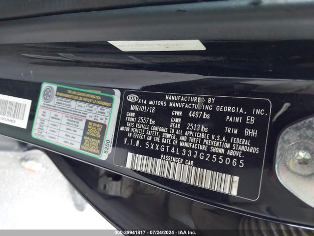 KIA Optima Lx 2018 5XXGT4L33JG255065 Image 9
