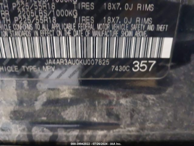 2019 MITSUBISHI OUTLANDER SPORT JA4AR3AU0KU007825 Photo 8