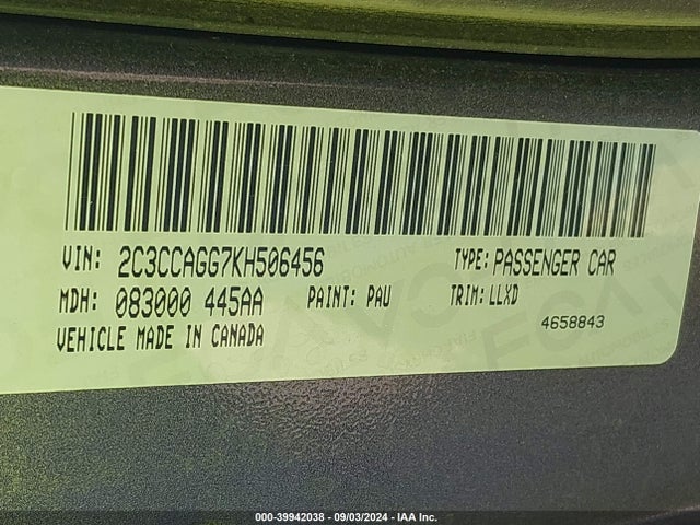 2C3CCAGG7KH506456 Chrysler 300 300s Awd