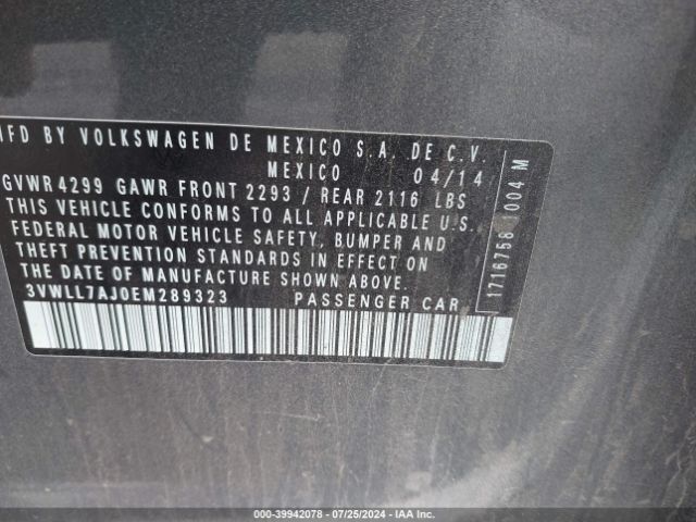 3VWLL7AJ0EM289323 Volkswagen Jetta 2.0l Tdi Value Edition