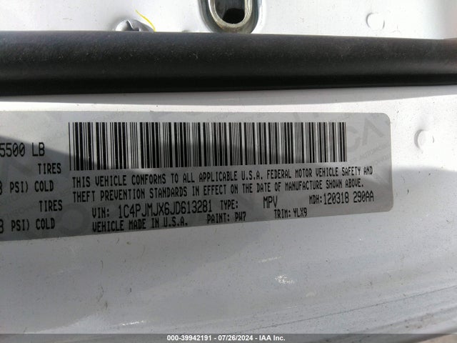 1C4PJMJX6JD613281 Jeep Cherokee Overland 4x4