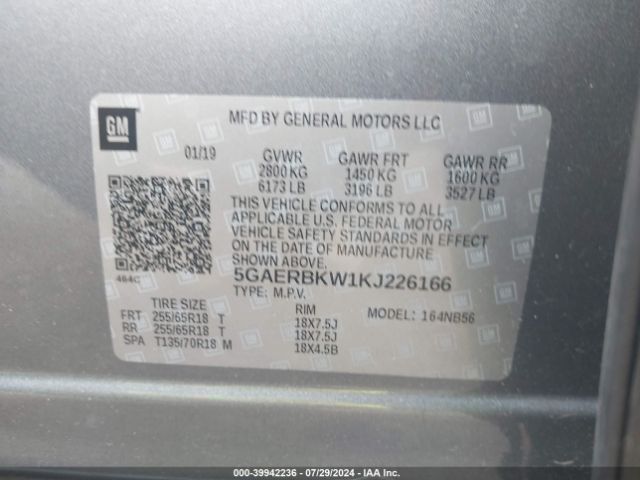 5GAERBKW1KJ226166 Buick Enclave Fwd Essence