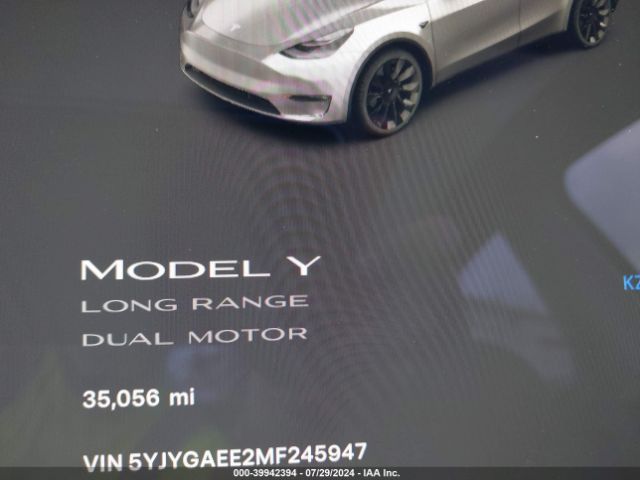 5YJYGAEE2MF245947 Tesla Model Y Long Range Dual Motor All-wheel Drive