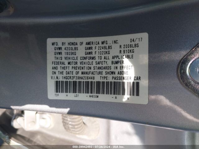 1HGCR2F3XHA206448 Honda ACCORD LX