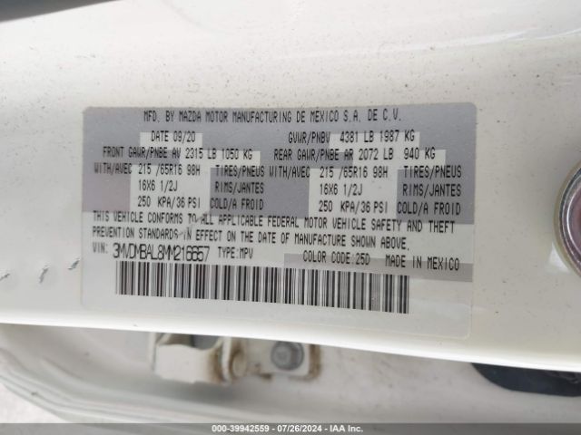 3MVDMBAL8MM216657 Mazda Cx-30 2.5 S